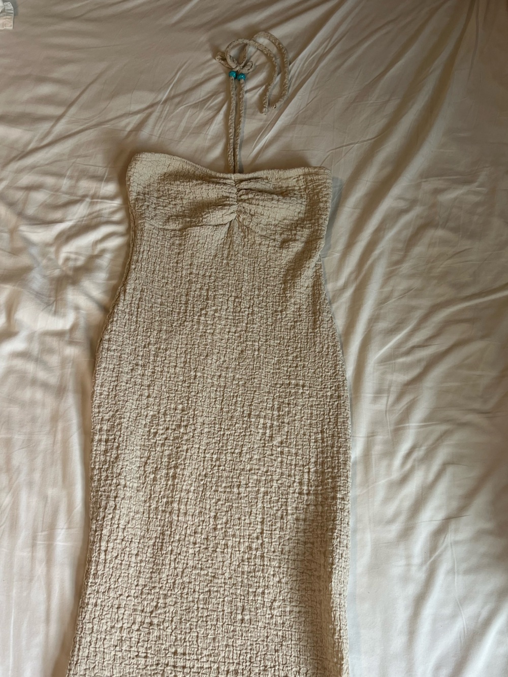 See You Monday Cream Strapless Maxi Dress- Brand New